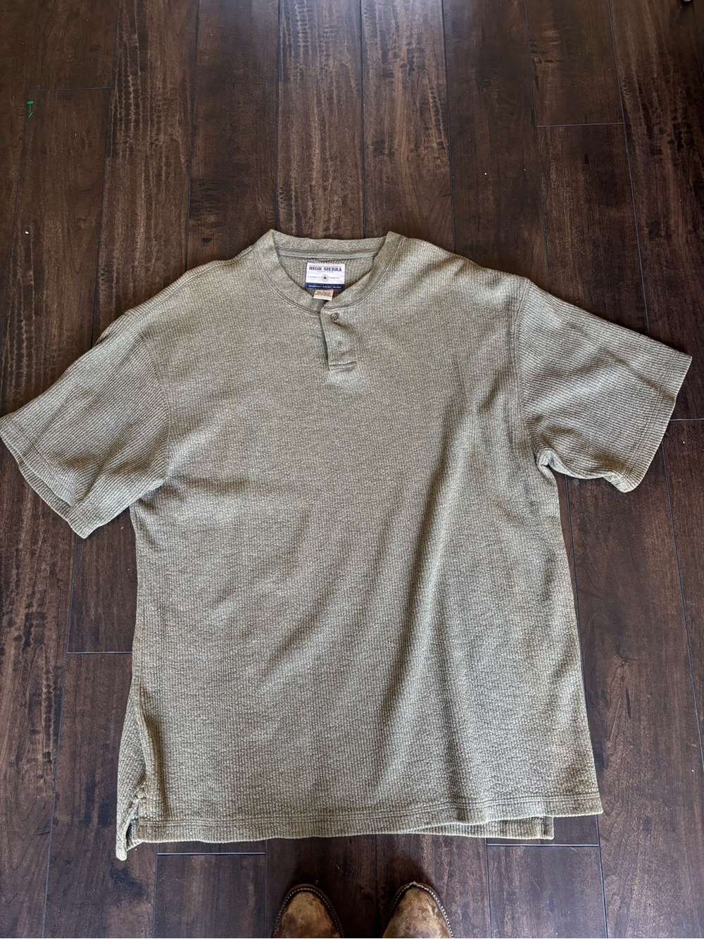 High Sierra Olive Short Sleeve Henley Polo